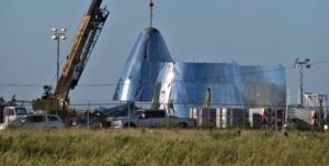 Starship in via di costruzione presso la struttura di collaudo in Texas