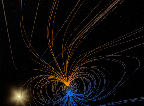 Illustrazione delle linee di campo magnetico terrestre. Crediti: NASA