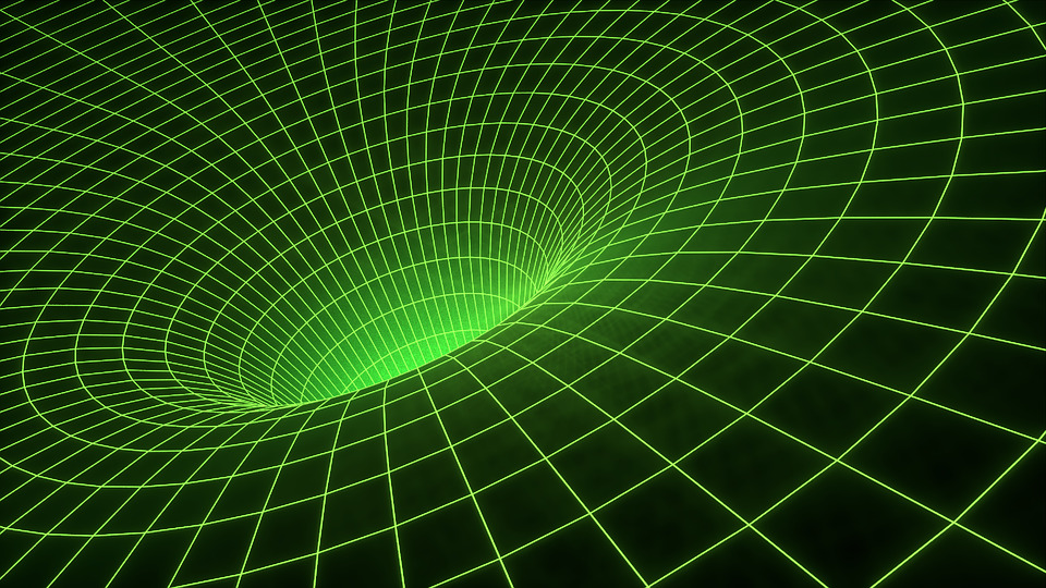 Rappresentazione della curvatura dello spaziotempo data da un wormhole.