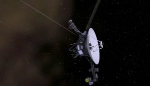 Una rappresentazione artistica della sonda Voyager I della NASA nello spazio profondo