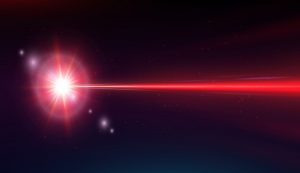 Un raggio laser nello spazio