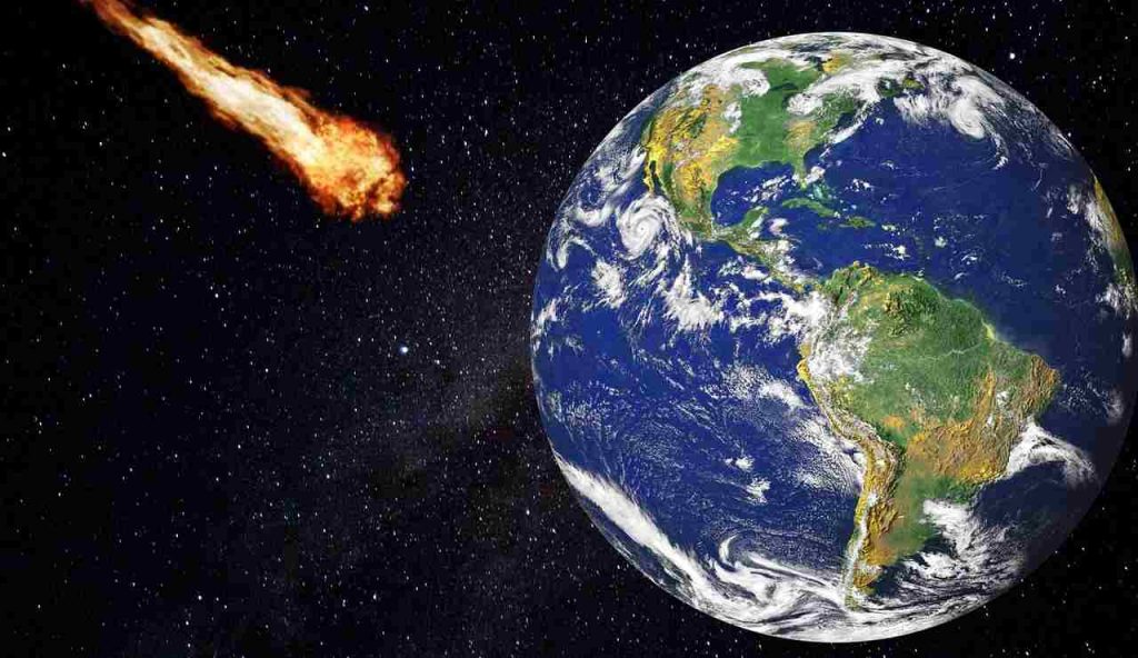 asteroide, meteorite che colpisce la terra