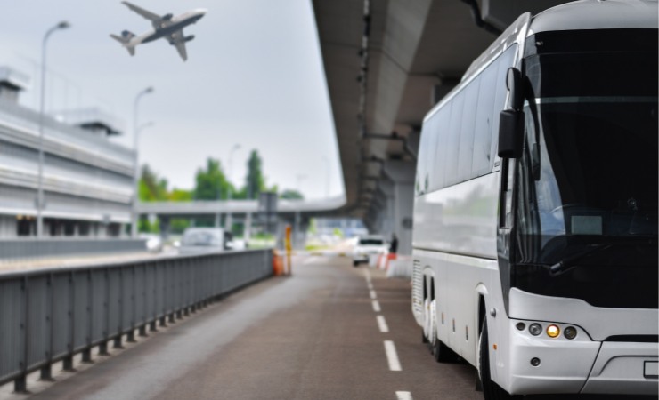 navetta in aeroporto in attesa